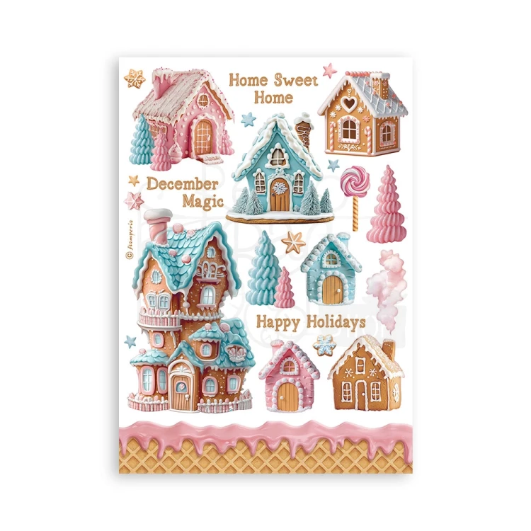 Papier washi A5 Candy Christmas 8 Ark SBW22 Stamperia