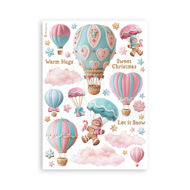 Papier washi A5 Candy Christmas 8 Ark SBW22 Stamperia