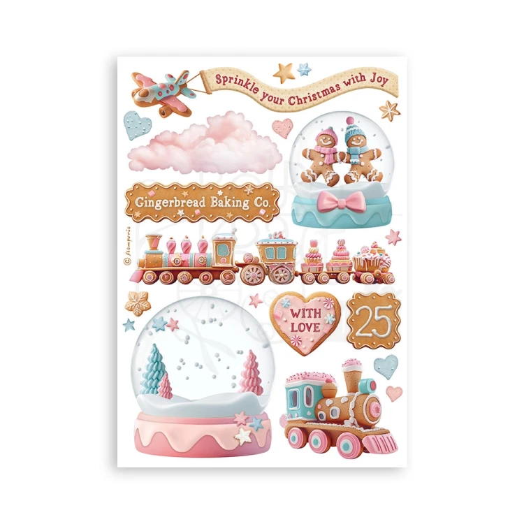 Papier washi A5 Candy Christmas 8 Ark SBW22 Stamperia