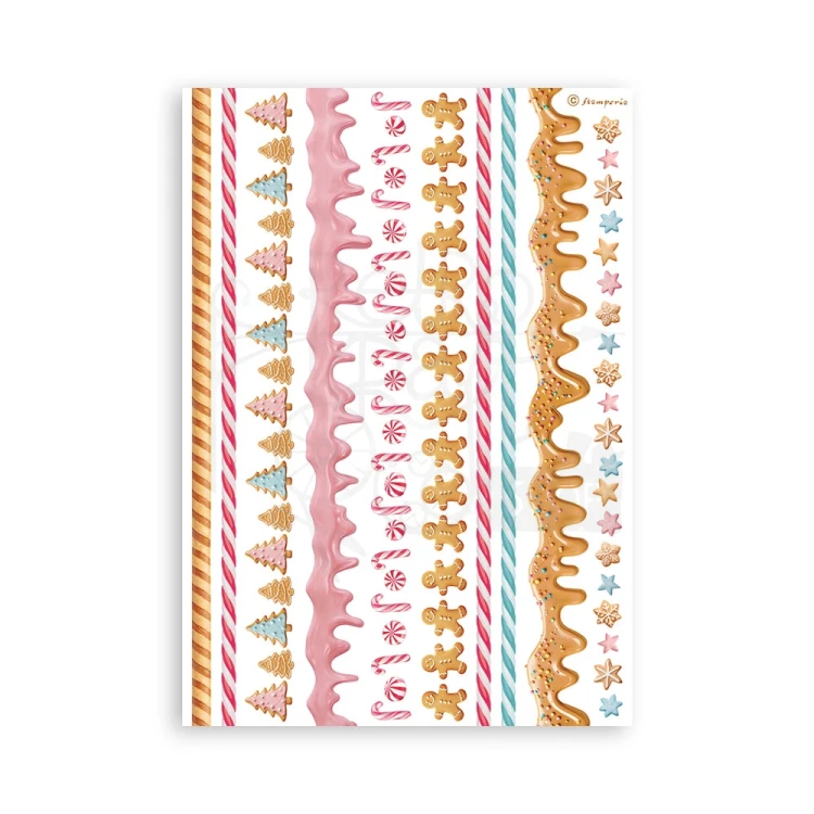 Papier washi A5 Candy Christmas 8 Ark SBW22 Stamperia