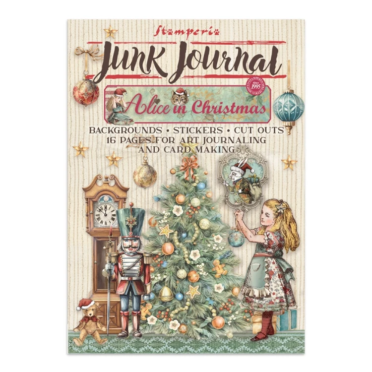 Junk Journal Alice in Christmas 16 kart SBJK03 Stamperia