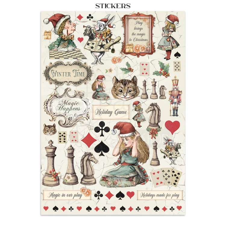 Junk Journal Alice in Christmas 16 kart SBJK03 Stamperia