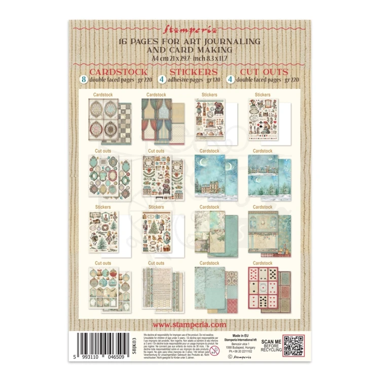 Junk Journal Alice in Christmas 16 kart SBJK03 Stamperia
