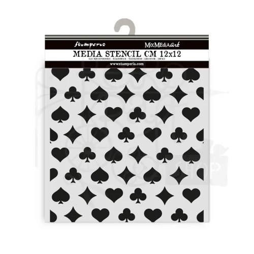 Szablon maska 12x12cm Alice in Christmas Poker KSTDS55 Stamperia
