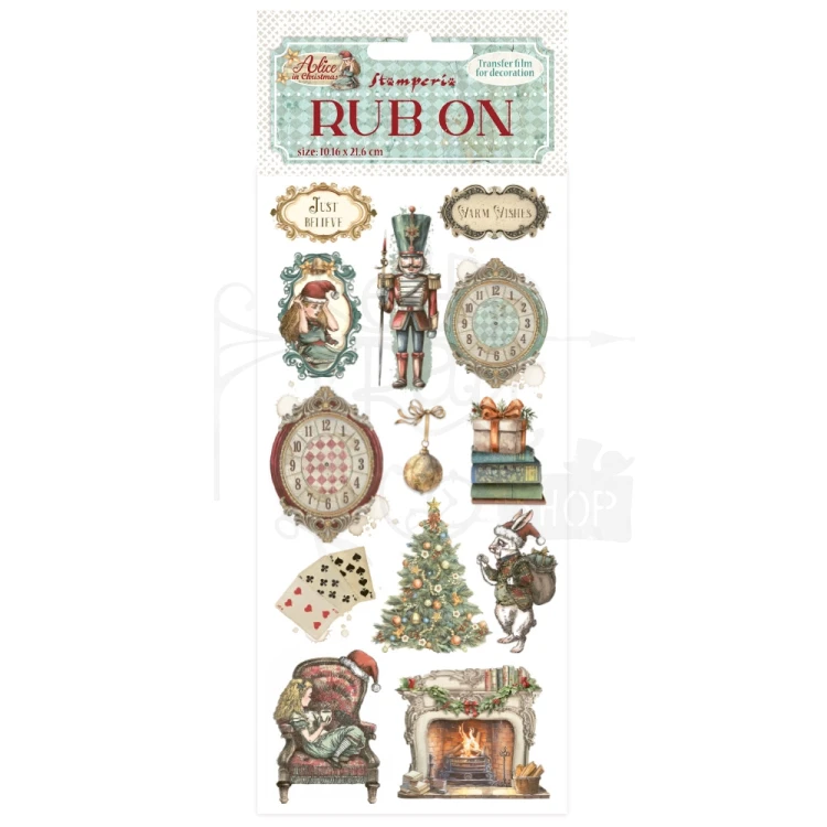 Rub-on transfer 10x21.6cm Alice in Christmas Żołnierzyki DFLRB183 Stamperia