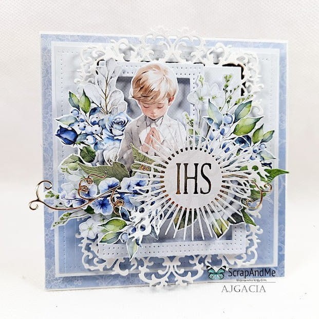 Papier do scrapbookingu 30x30 elementy do wycięcia Blue Roses - Flowers ScrapAndMe