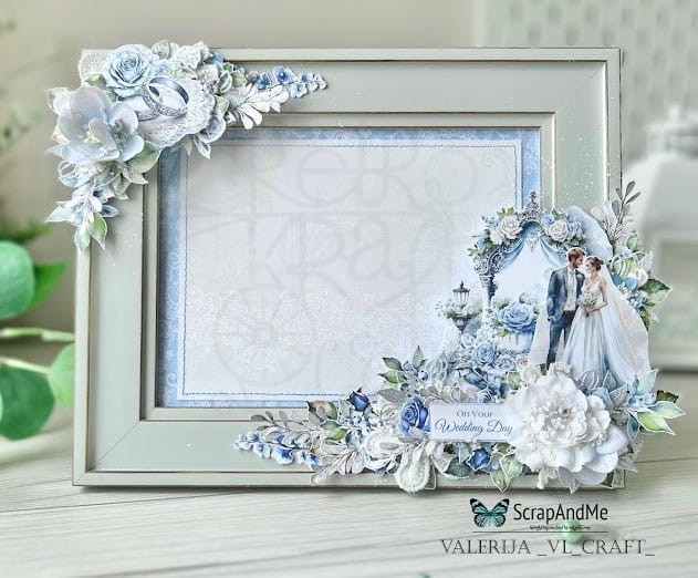Papier do scrapbookingu 30x30 elementy do wycięcia Blue Roses - Flowers ScrapAndMe