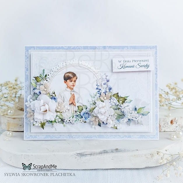 Papier do scrapbookingu 30x30 elementy do wycięcia First Communion Boy 3 ScrapAndMe