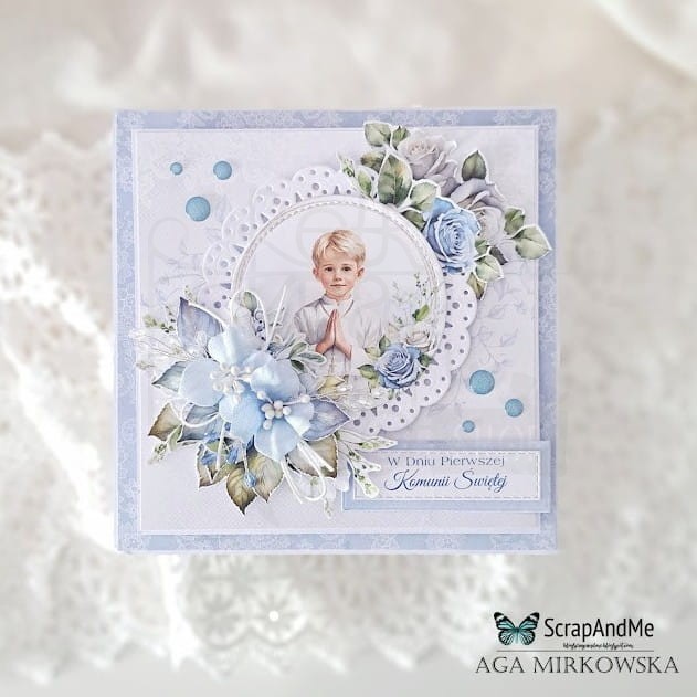 Papier do scrapbookingu 30x30 elementy do wycięcia First Communion Boy 3 ScrapAndMe