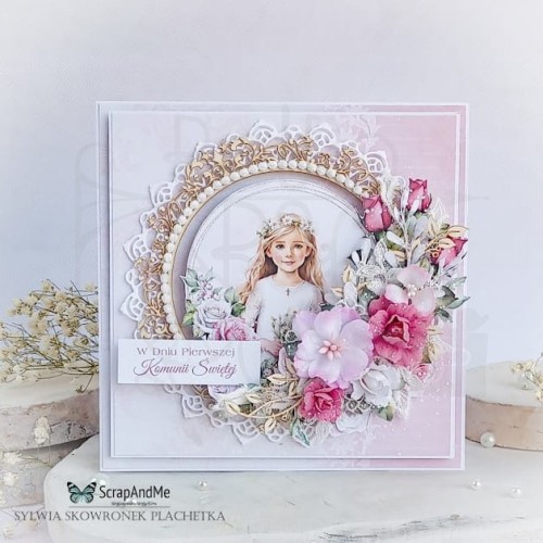 Papier do scrapbookingu 30x30 elementy do wycięcia First Communion Girl 3 ScrapAndMe