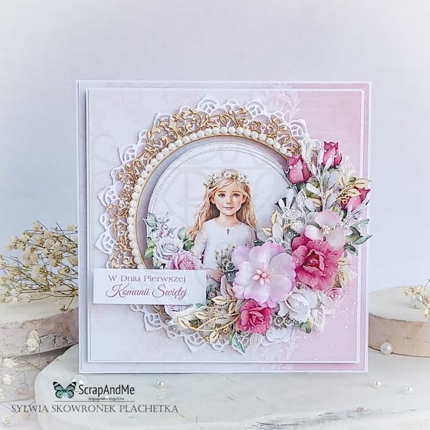 Papier do scrapbookingu 30x30 elementy do wycięcia First Communion Girl 3 ScrapAndMe