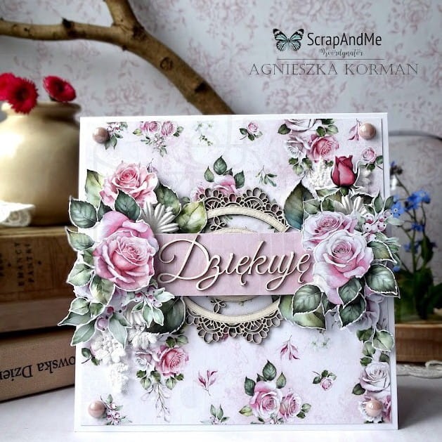 Zestaw papierów do scrapbookingu 20x20 Pink Roses ScrapAndMe