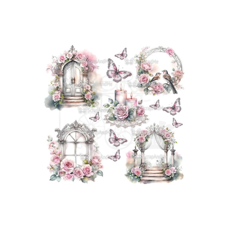 Zestaw papierów do scrapbookingu 20x20 Pink Roses ScrapAndMe