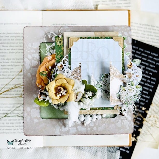 Papier do scrapbookingu 30x30 White Roses - Flowers ScrapAndMe