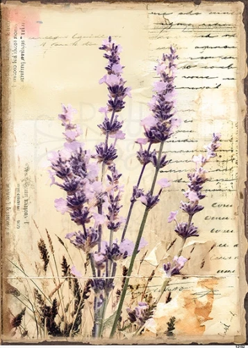 Papier ryżowy do decoupage A5 Lawenda retro 12152
