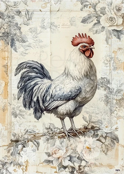 Papier ryżowy do decoupage A5 Kogut 7571