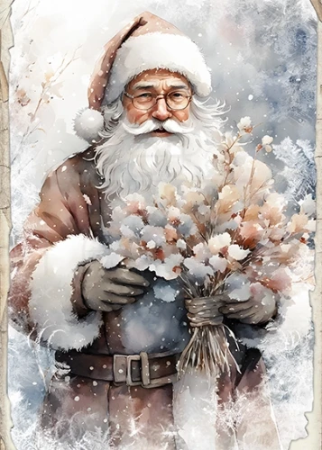 Papier ryżowy do decoupage A5 Święty Mikołaj 0645