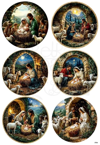 Papier ryżowy do decoupage A4 Boże Narodzenie - szopka 3704