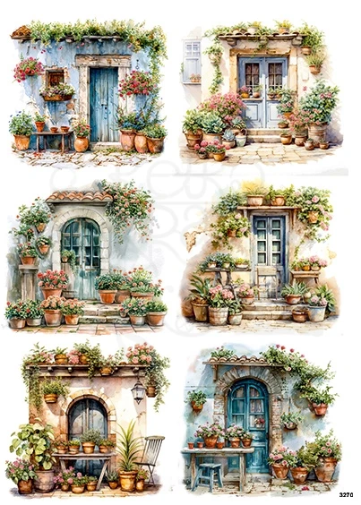 Papier ryżowy do decoupage A4 Drzwi retro 3270