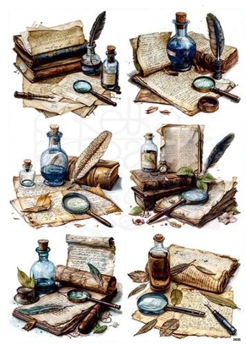 Papier ryżowy do decoupage A4 Pisarz retro 2639