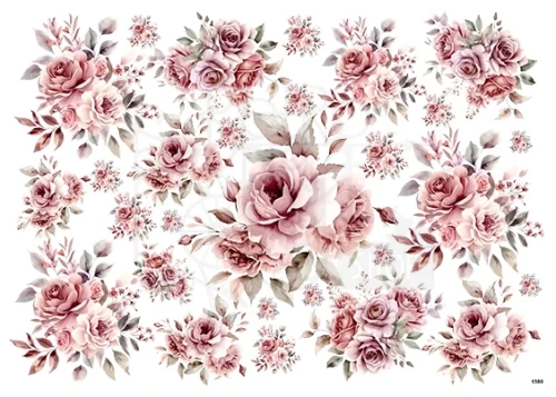 Papier ryżowy do decoupage A4 Róże 1380