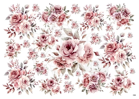 Papier ryżowy do decoupage A4 Róże 1380