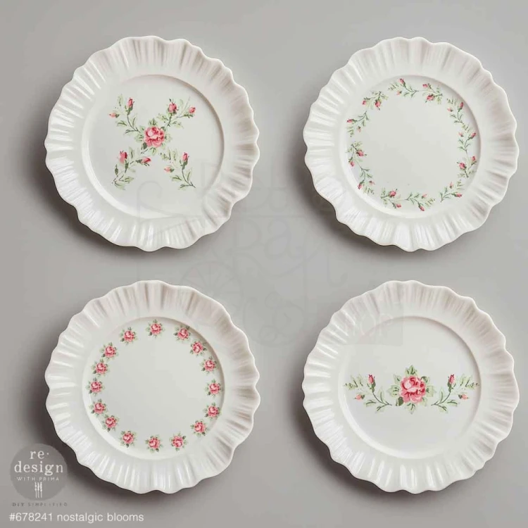 H2O Transfers 21.5x27.9cm Nostalgic Blooms 2 ark 678241 Prima
