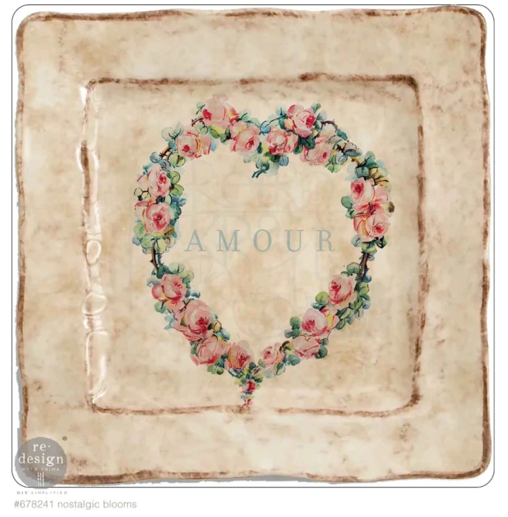 H2O Transfers 21.5x27.9cm Nostalgic Blooms 2 ark 678241 Prima