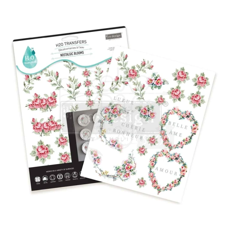 H2O Transfers 21.5x27.9cm Nostalgic Blooms 2 ark 678241 Prima