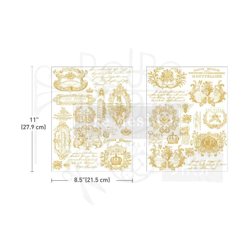 H2O Transfers 21.5x27.9cm Gilded Memories 2 ark 678234 Prima
