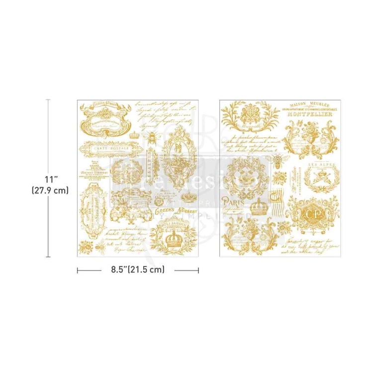 H2O Transfers 21.5x27.9cm Gilded Memories 2 ark 678234 Prima