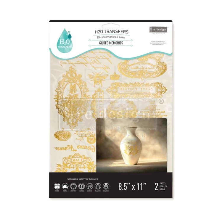 H2O Transfers 21.5x27.9cm Gilded Memories 2 ark 678234 Prima