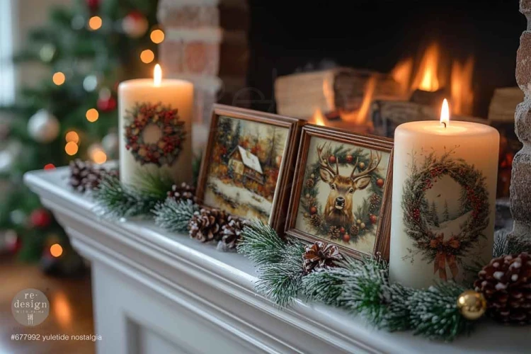 Rub-on Decor Transfer Middy 21.5x27.9cm Yuletide Nostalgia 4 ark 677992 Prima