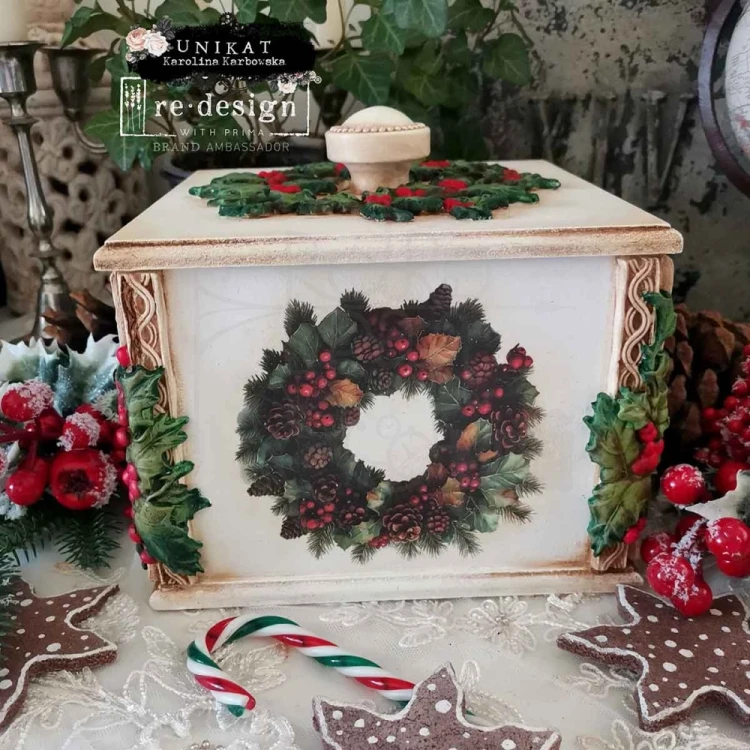 Rub-on Decor Transfer Middy 21.5x27.9cm Yuletide Nostalgia 4 ark 677992 Prima