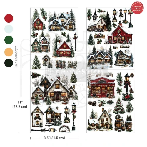 Rub-on Decor Transfer Middy 21.5x27.9cm Village Of Wonder 4 ark 677923 Prima