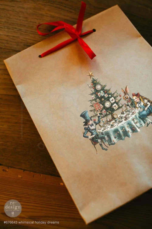 Rub-on Decor Transfer Middy 21.5x27.9cm Whimsical Holiday Dreams 4 ark 676643 Prima