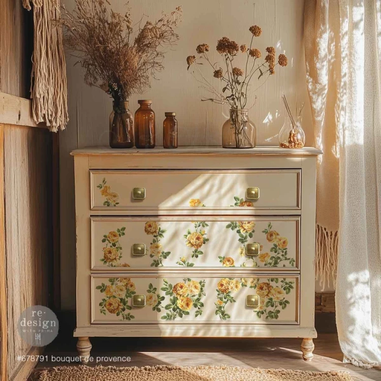 Rub-on Decor Transfer Middy 21.5x27.9cm Bouquet De Provence 3 ark 678791 Prima
