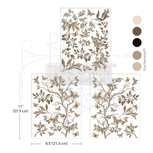 Rub-on Decor Transfer Middy 21.5x27.9cm Quiet Contemplation 3 ark 670573 Prima