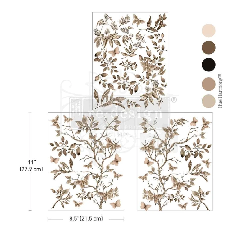 Rub-on Decor Transfer Middy 21.5x27.9cm Quiet Contemplation 3 ark 670573 Prima
