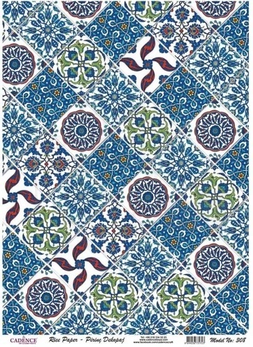 Papier ryżowy A4 kolorowe kafelki PR0308 Cadence
