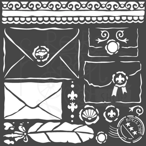 Szablon maska 18x18cm Princess Listy KSTDQ57 Stamperia