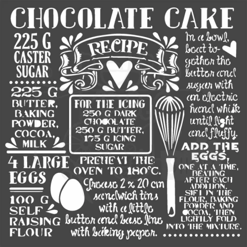 Szablon maska 18x18cm Sweety Napisy Chocolate Cake KSTDQ59 Stamperia