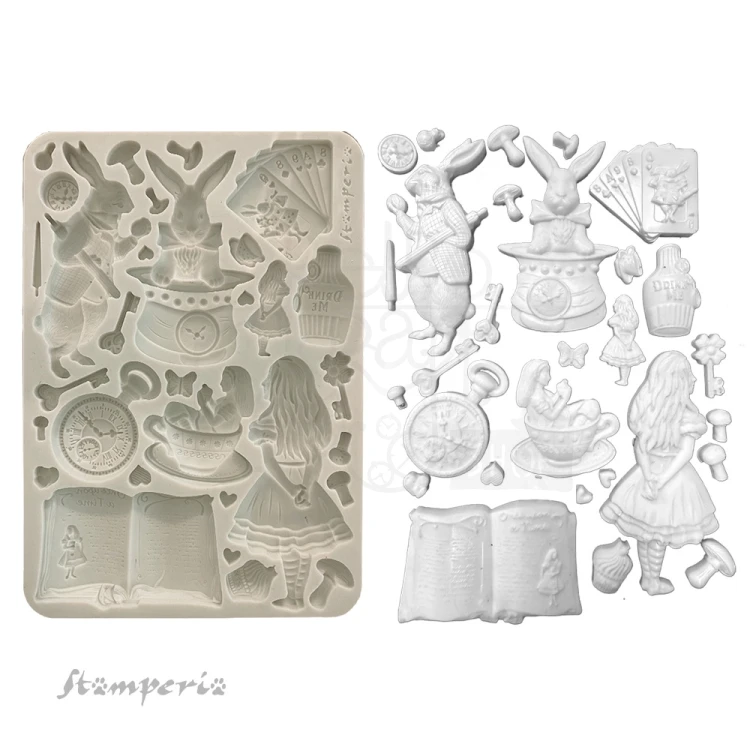 Foremka silikonowa A5 Alice in Christmas KACMA572 Stamperia