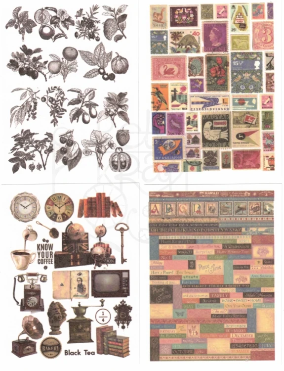 Naklejki papierowe do scrapbookingu i art journalingu - Retro 50 arkuszy