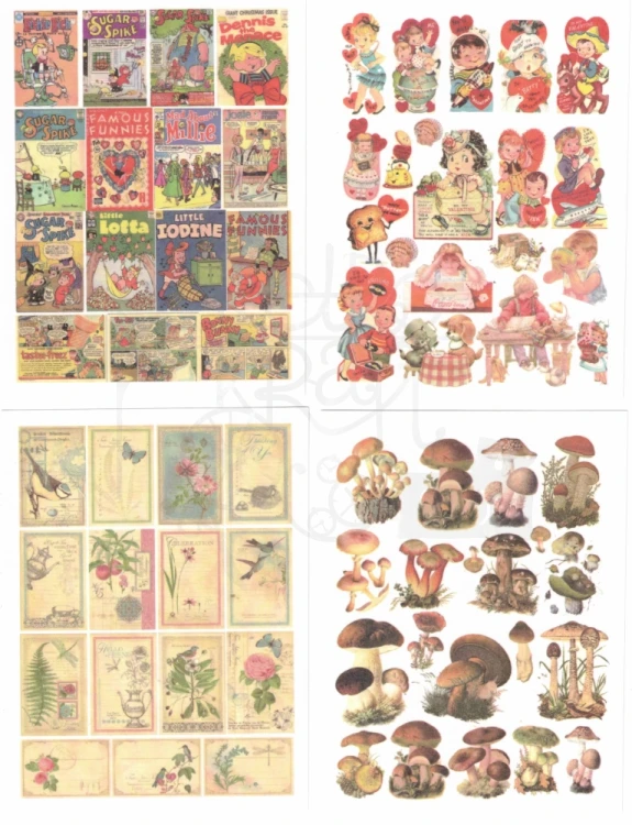 Naklejki papierowe do scrapbookingu i art journalingu - Retro 50 arkuszy