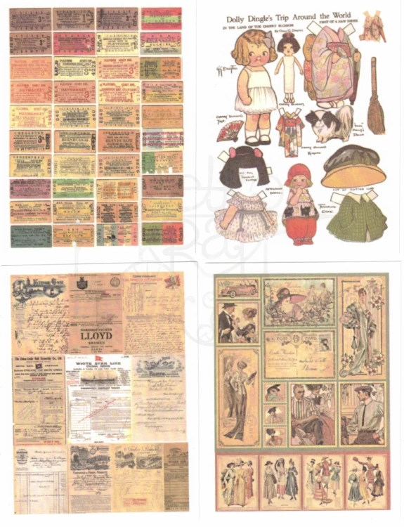 Naklejki papierowe do scrapbookingu i art journalingu - Retro 50 arkuszy