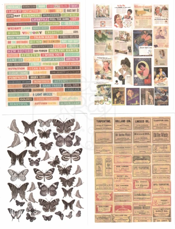 Naklejki papierowe do scrapbookingu i art journalingu - Retro 50 arkuszy