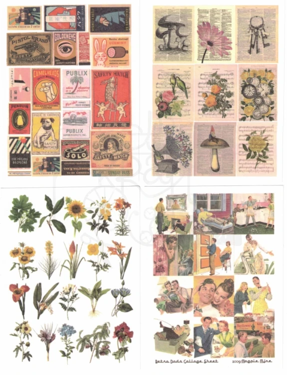Naklejki papierowe do scrapbookingu i art journalingu - Retro 50 arkuszy