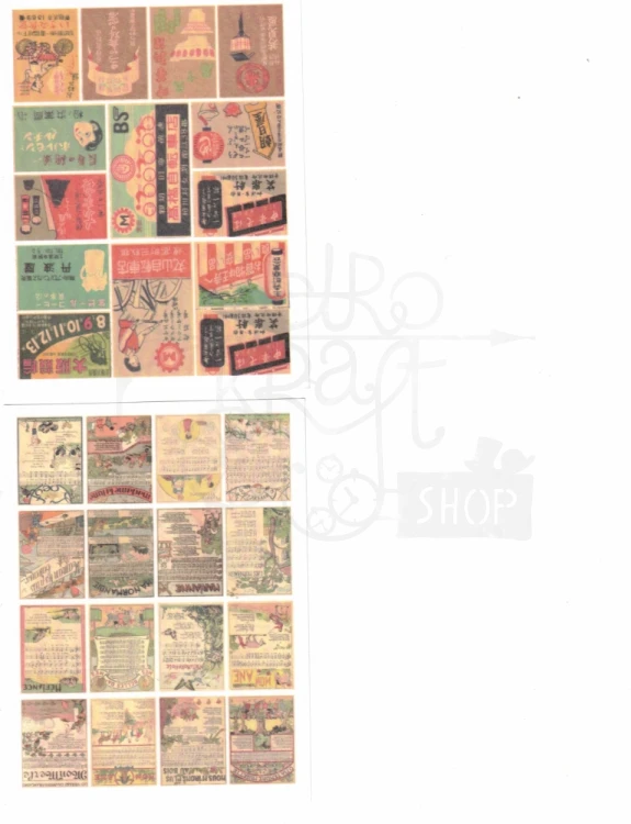 Naklejki papierowe do scrapbookingu i art journalingu - Retro 50 arkuszy