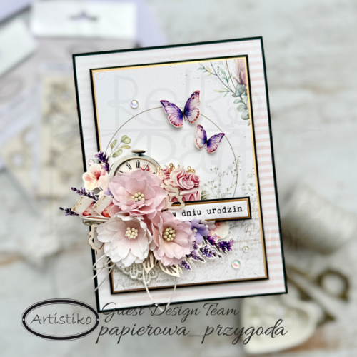 Papier do scrapbookingu A4 dodatki do wycinania Lawenda 03 A-P-074 Artistiko